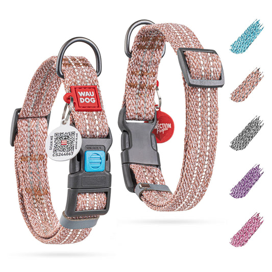 EcoSoft Reflective Cotton Dog Collar 10-16 Inch