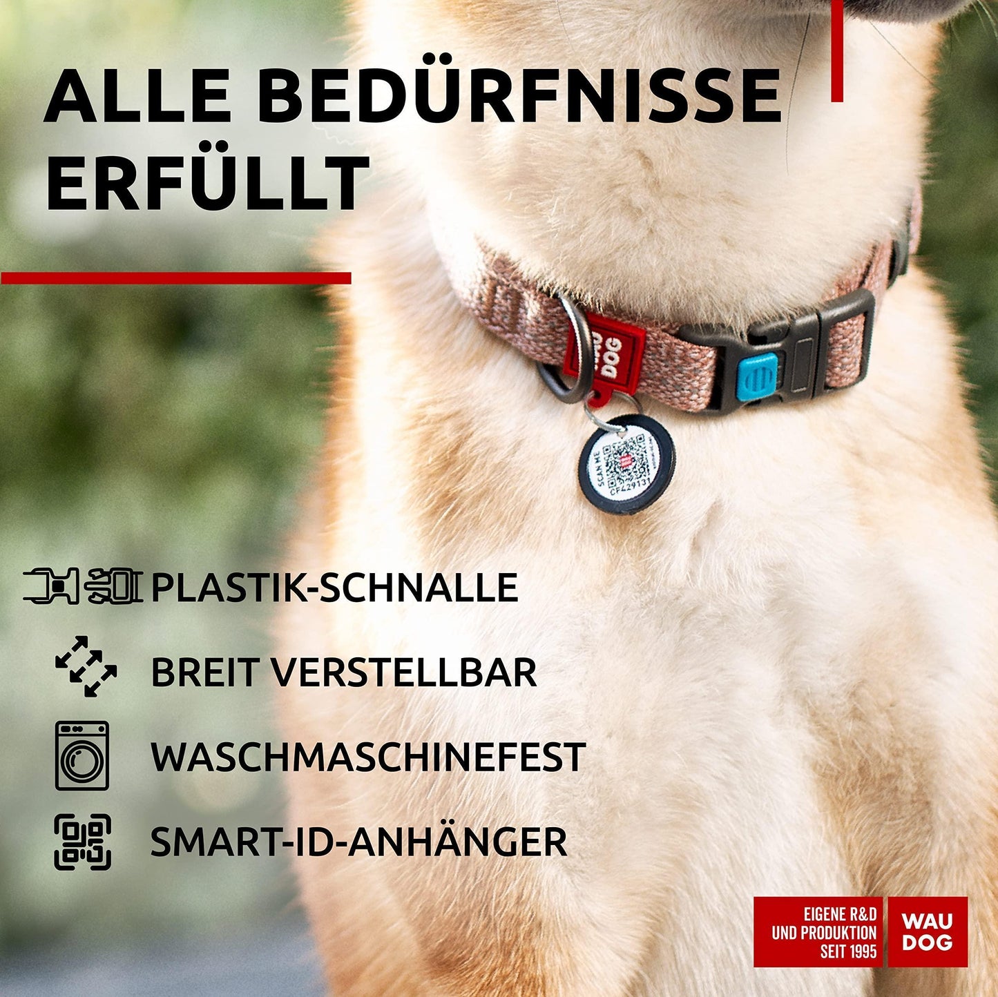 EcoSoft Reflective Cotton Dog Collar 10-16 Inch